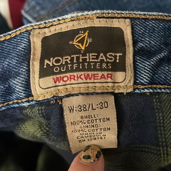 Northeast Outfitters Workwear Mens Flannel Lined Carpenter Jeans sz W38 L30 - Picture 11 of 13
